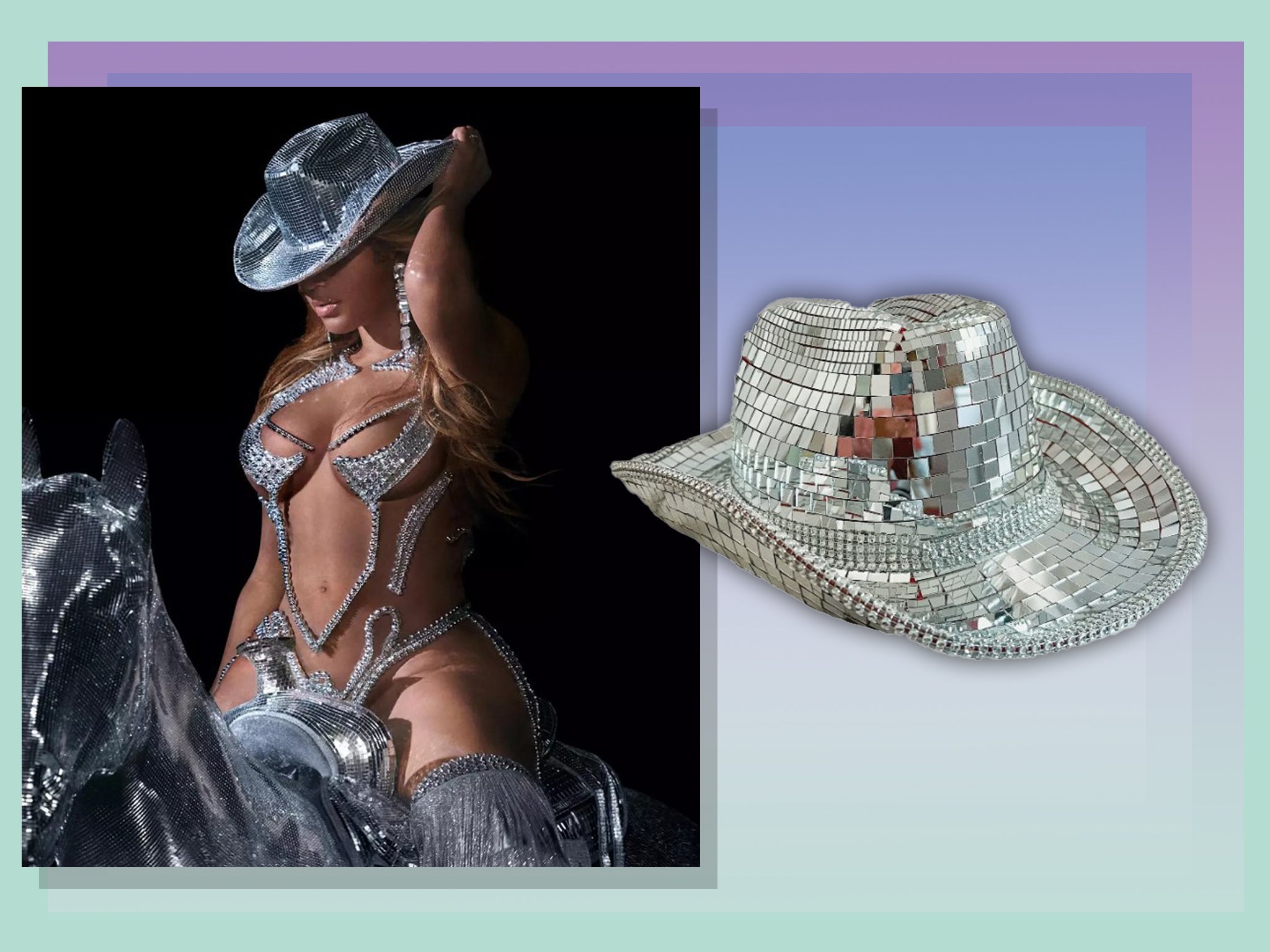 Beyonc mirror ball cowboy hat dupes Where to buy The Independent